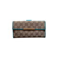 vintage gucci GG canvas metal bar continental wallet