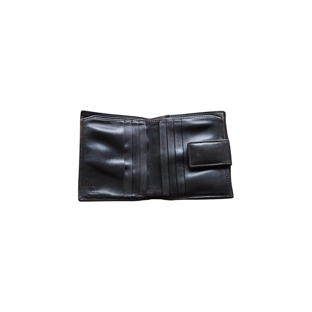 gucci GG canvas metal bar wallet