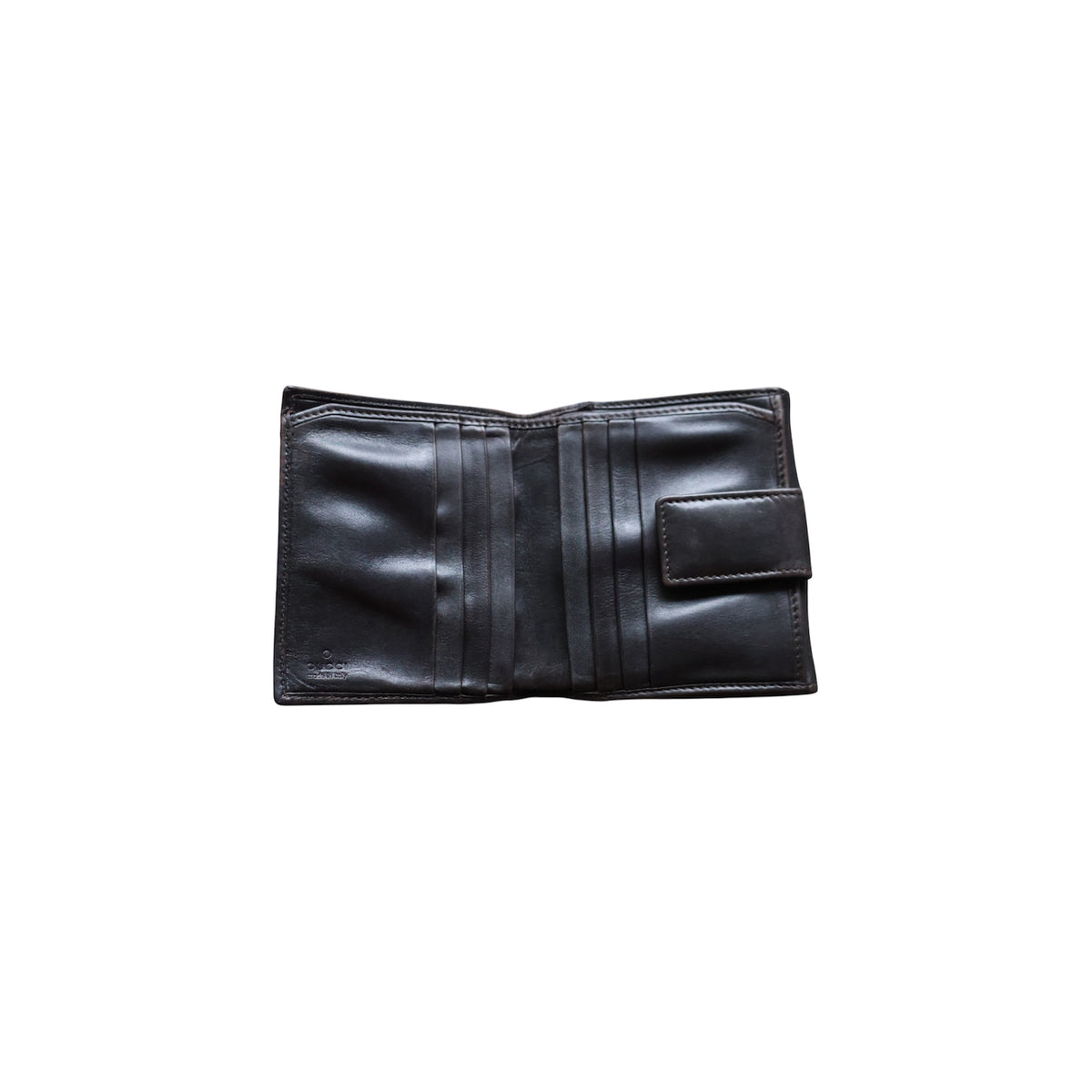 gucci GG canvas metal bar wallet
