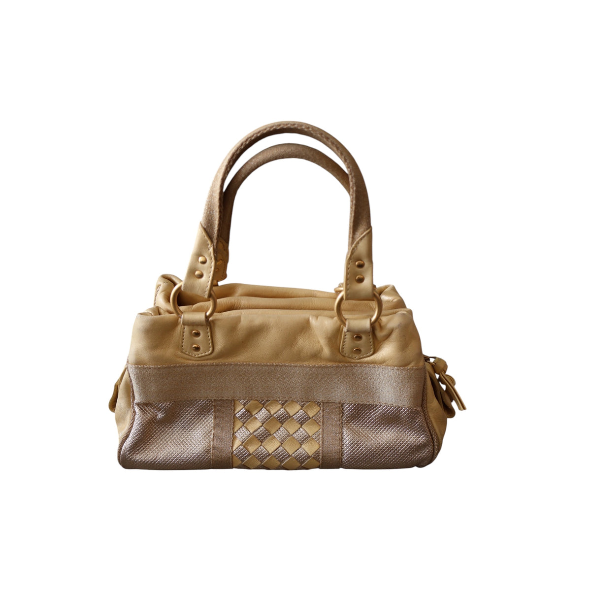 bottega veneta metallic intrecciato handbag