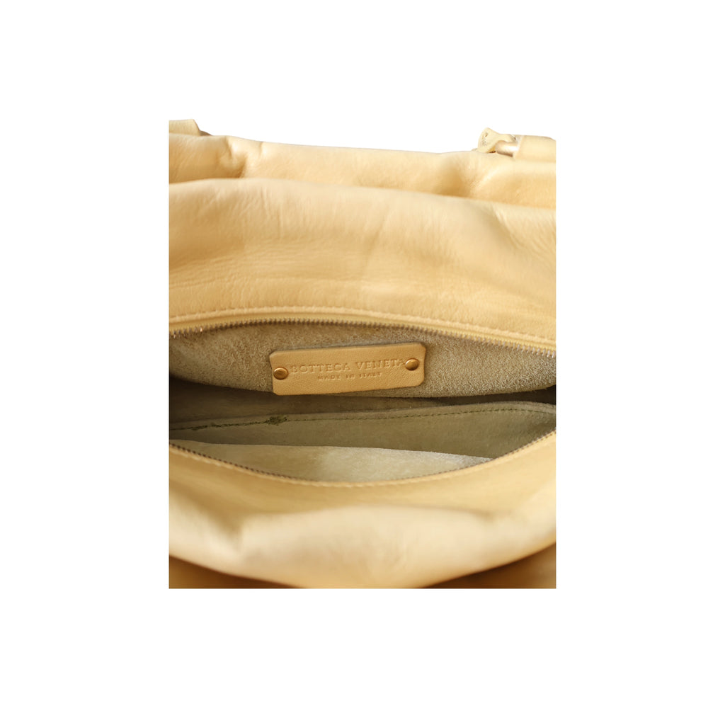 bottega veneta metallic intrecciato handbag