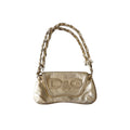 d&g 2000s gold logo shoulder bag