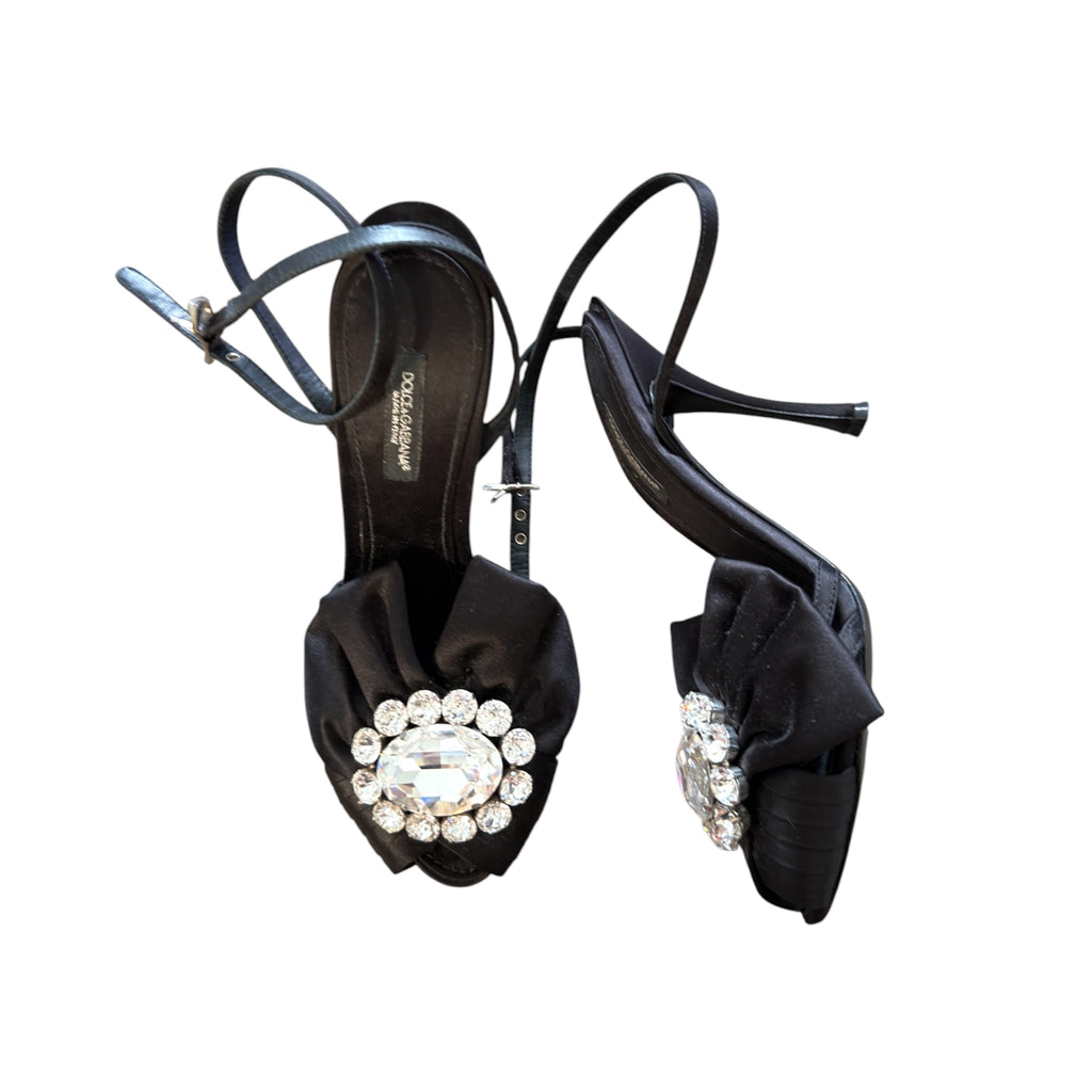 dolce & gabbana
satin crystal embellishments slingback pumps