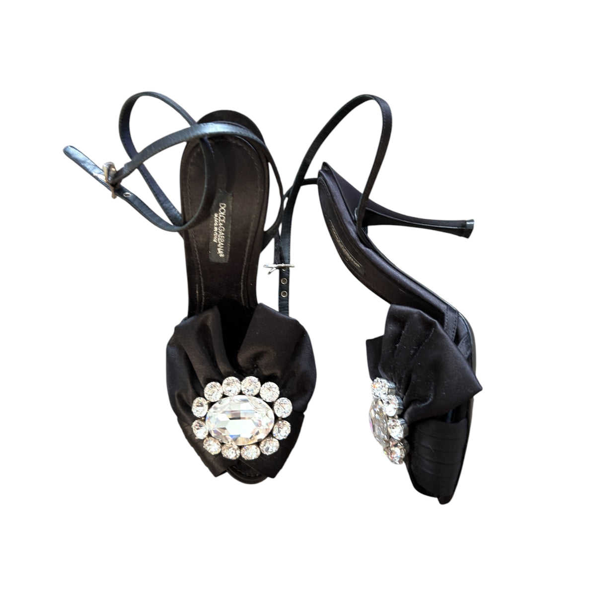 dolce & gabbana
satin crystal embellishments slingback pumps