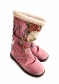 Ed Hardy Pink Suede Skull Tattoo Boots